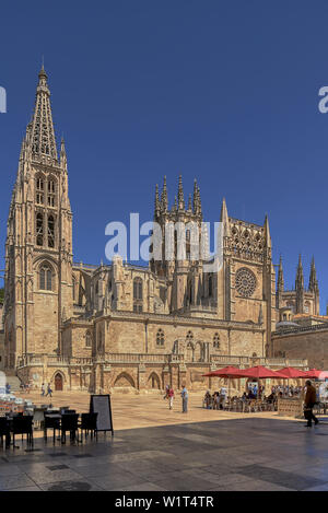 Die Kathedrale von Burgos ist das Meisterwerk der spanischen Gotik, der erste klassische gotische Architektur in Kastilien und Spanien. Stockfoto