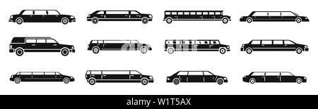 Moderne limousine Symbole gesetzt. Einfache moderne Limousine Vector Icons für Web Design auf weißem Hintergrund Stock Vektor
