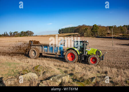 Lkw Verbreitung Gülle Stockfoto