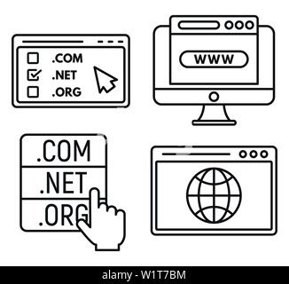 Web Domain Symbole gesetzt. Umrisse Satz von Web domain Vector Icons für Web Design auf weißem Hintergrund Stock Vektor