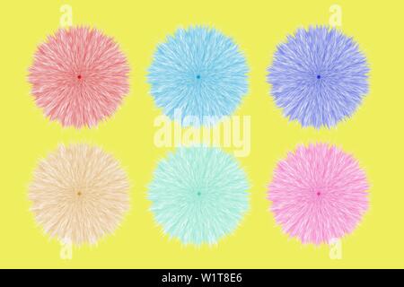 Bunte cartoon haarige Kugeln. Vector Illustration Stock Vektor