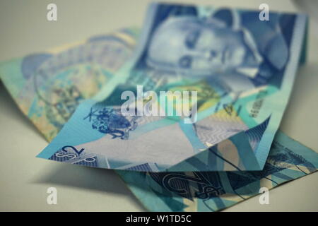 Zwei Barbados Dollar Noten Stockfoto