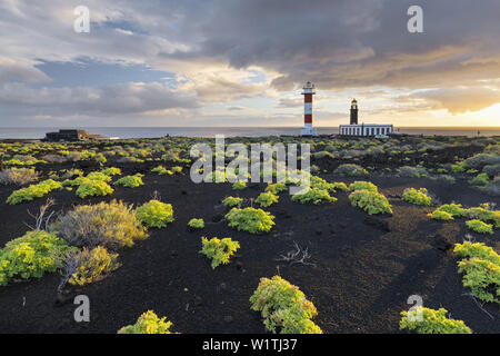 Leuchtturm Faro de Fuencaliente, La Palma, Kanarische Inseln, Spanien Stockfoto