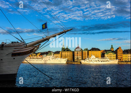 Blick von Soedermalm auf Altstadt Gamla Stan, Stockholm, Schweden Stockfoto