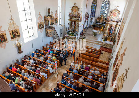 Kirche, römisch-katholische, Corpus Christi, Fest Fronleichnam Prozession, Sipplingen, Bodensee, Baden-Württemberg, Deutschland, Europa Stockfoto