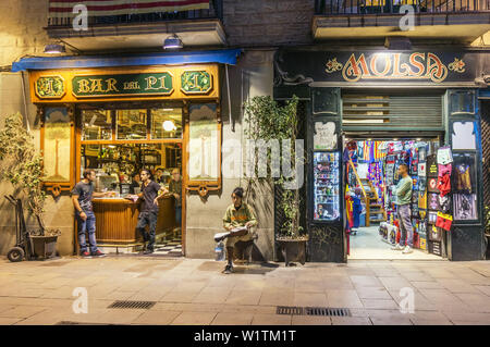 Bar del Pi, Plaça Sant Josep Oriol, Barcelona, Spanien Stockfoto