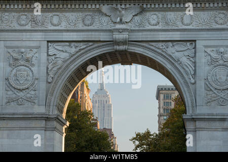Washington Square Arch im Washington Square Park, Manhattan, New York City, New York, USA Stockfoto