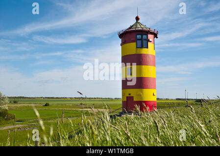 Leuchtturm Pilsum, Krummhörn, Aurich, Ostfriesland, Niedersachsen, Deutschland, Europa Stockfoto