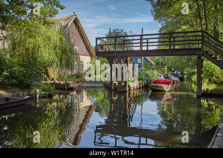 Kahnfahrten in Lehde im Spreewald, Brandenburg, Deutschland Stockfoto