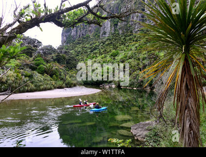 Punakaiki Kanus an Pororari Fluss, Paparoa Nationalpark, Westcoast, Südinsel, Neuseeland Stockfoto