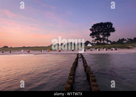 Wellenbrecher in der Nähe von Ahrenshoop, Fischland, Mecklenburg-Vorpommern, Deutschland Stockfoto