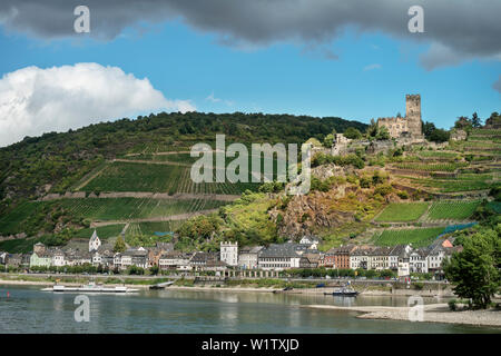 UNESCO-Weltkulturerbe Rheintal, Burg Gutenfels, Rheinland-Pfalz, Deutschland Stockfoto