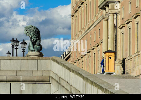 Schutz vor dem königlichen Schloss, Stockholm, Schweden Stockfoto