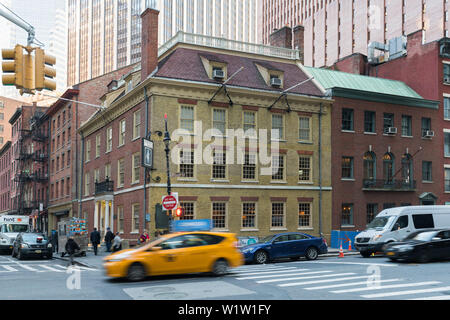 Bestehenden Fraunces Tavern Museum, Broad Street, Manhattan, New York City, New York, USA Stockfoto