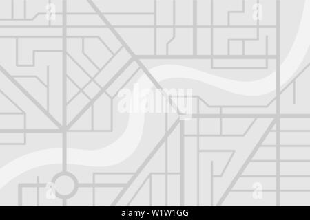 Stadt Stadtplan plan mit River. Vector Farbe grau eps Abbildung: Schema Stock Vektor