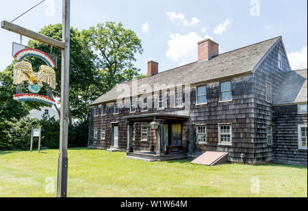 Moriches Inn historischen Gebäude, in dem James Madison und Thomas Jeferson waren in 1791 Long Island New York, USA Stockfoto