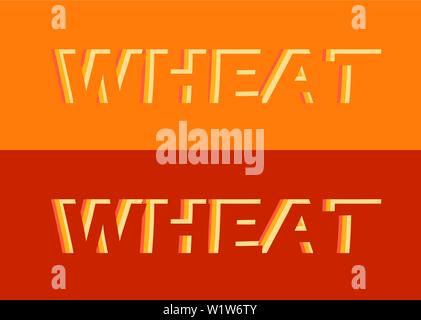 Logo von Weizen auf orangem Hintergrund. Vektor Emblem für eine Farm". Stock Vektor