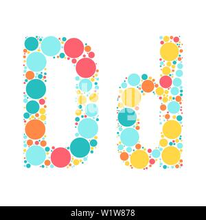 Einen Buchstaben des Alphabets aus farbigen Kreisen, die durch einen fröhlichen mozayka. Vektorschrift Abbildung. Stock Vektor