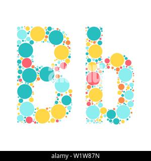 Einen Buchstaben des Alphabets aus farbigen Kreisen, die durch einen fröhlichen mozayka. Vektorschrift Abbildung. Stock Vektor