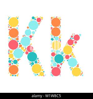 Einen Buchstaben des Alphabets aus farbigen Kreisen, die durch einen fröhlichen mozayka. Vektorschrift Abbildung. Stock Vektor