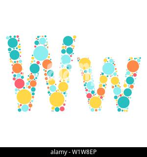 Einen Buchstaben des Alphabets aus farbigen Kreisen, die durch einen fröhlichen mozayka. Vektorschrift Abbildung. Stock Vektor