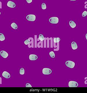 Nahtlose Muster des theatralischen Maske mit glücklichen Gefühl. Vector Illustration. Silber Maske mit Farbverlauf auf lila Hintergrund. Stock Vektor