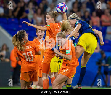 Lyon, Frankreich. 03 Juli, 2019. Holland und Schweden. Weltmeisterschaft Qualifikation Fußball. FIFA. Gehalten am Stadion in Lyon Lyon, Frankreich (Foto: Richard Callis/Fotoarena) Credit: Foto Arena LTDA/Alamy leben Nachrichten Stockfoto