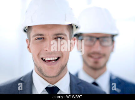 Geschäftsleute in harte Hüte close-up Stockfoto