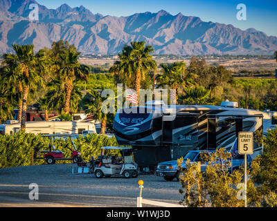 Yuma, AZ, USA - April 4, 2017: Genießen Sie die Aussicht von unserem RV Bann Stockfoto