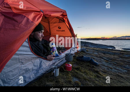 Camping in Inkoo Archipel, Finnland Stockfoto