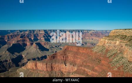 Blick von der Pima Point in den Grand Canyon, Canyon Landschaft, erodierten Felsformationen, South Rim, Grand Canyon National Park, Arizona, USA, North Americ Stockfoto