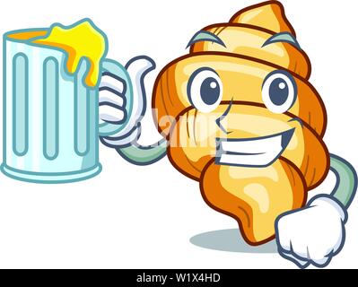Mit Saft pasta Gnocchi in Mascot gekocht Pan Stock Vektor