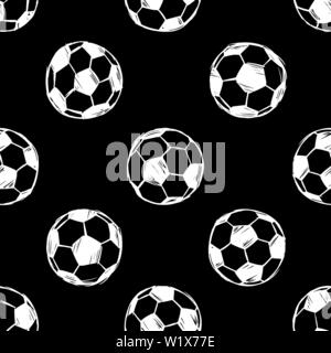 Fußball Fußball Bälle doodle nahtlose Muster. Vector Illustration Hintergrund. Für Druck-, Textil-, Web-, Home Decor, Mode, Oberfläche, Grafik Design Stock Vektor