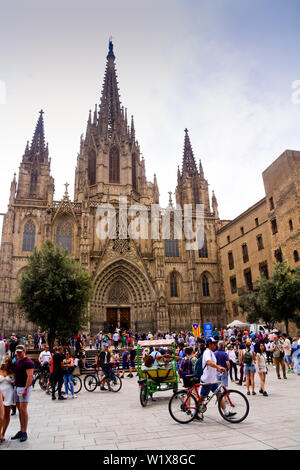 Die Kathedrale von Barcelona. Barri gotisches Viertel Barcelona, Katalonien, Spanien. Stockfoto