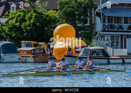 Henley-on-Thames, UK. 3. Juli 2019. Rudern an der 2019 Henley Royal Regatta, Henley-on-Thames. Credit: Guy Bell/Alamy leben Nachrichten Stockfoto