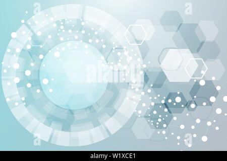Grosse Daten Visualisierung Hintergrund. Moderne futuristischen virtuelle Zusammenfassung Hintergrund. Wissenschaft Netzwerk Muster, Verbindungslinien und Punkten. Globales Netzwerk Stock Vektor