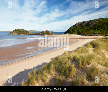 Strand und Dünen, Grunaird Bay, Wester Ross, Highland, Schottland Stockfoto