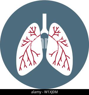 Vektor Lungen Symbol. Health Care Symbol isoliert auf weißem Hintergrund. Flat Style. Vector Illustration für Apps, Websites Stock Vektor