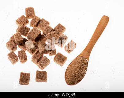 Brauner Rohrzucker, Hintergrund Stockfoto