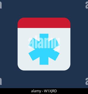 Medizin Logo. Erste-Hilfe-Symbol. Flaches Design Stil. Vector Illustration. Stock Vektor