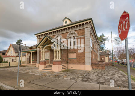 Die historische Schule der Künste Gebäude wurde von dem berühmten australischen Sir Henry Parkes am 27. August eröffnet, 1866 in Richmond, New South Wales, Australien Stockfoto