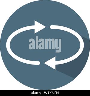 Vektor Aktualisieren, Laden, wiederholen Sie das Symbol. Weißer Kreis Pfeile. Flat Style. Vector Illustration für Design, Web, Infografik. Stock Vektor
