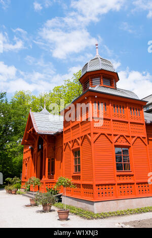 Ausstellungspavillon, Botanicki vrt, Botanischer Garten, Zagreb, Kroatien. Stockfoto