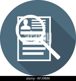 Recruitment Service Symbol. Menschliche Ressourcen von Bitte wählen Sie Kandidaten und Füllen Vakanz. Unternehmen Konzept. Antragsformular für die Mitarbeiter suchen. Stock Vektor