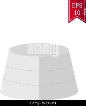 Weiße, runde Podium, Standfuß, Plattform isoliert auf weißem Hintergrund. Cartoon Flat Style. Vector Illustration für Ihr Design. Stock Vektor