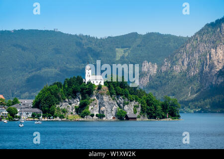 Johannesberg Kapelle, Traunkirchen und Traunsee im Salzkammergut, Österreich Stockfoto