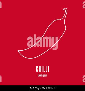 Linienstil Symbol einer Chili. Bauernhof, Markt Logo. Sauber und modern Vector Illustration. Stock Vektor