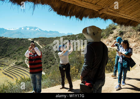 Peru, Muränen, Inca landwirtschaftliche Versuchszentrum Stockfoto