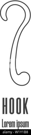 Linienstil Symbol eines Hakens. Sauber und modern Vector Illustration. Stock Vektor