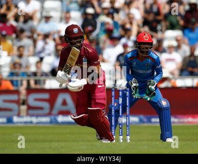 Leeds, Großbritannien. 4. Juli 2019. ICC World Cup Cricket, in Afghanistan gegen Westinseln; Westinseln Batsman Shai hoffen Credit: Aktion plus Sport/Alamy leben Nachrichten Stockfoto